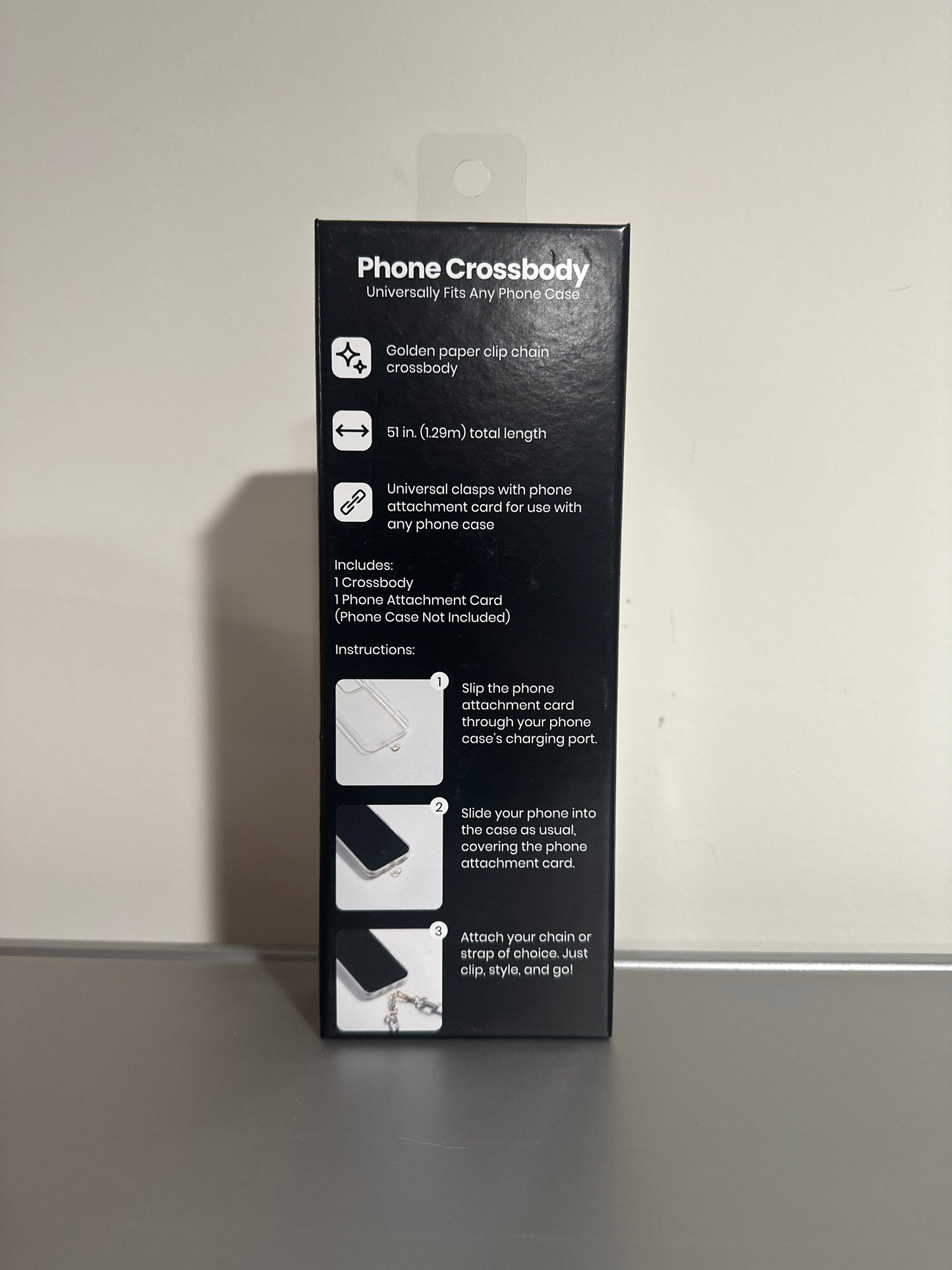 Hello Lux Phone Crossbody Golden Paper Clip Chain