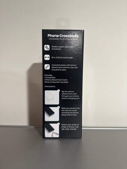 Hello Lux Phone Crossbody Golden Paper Clip Chain