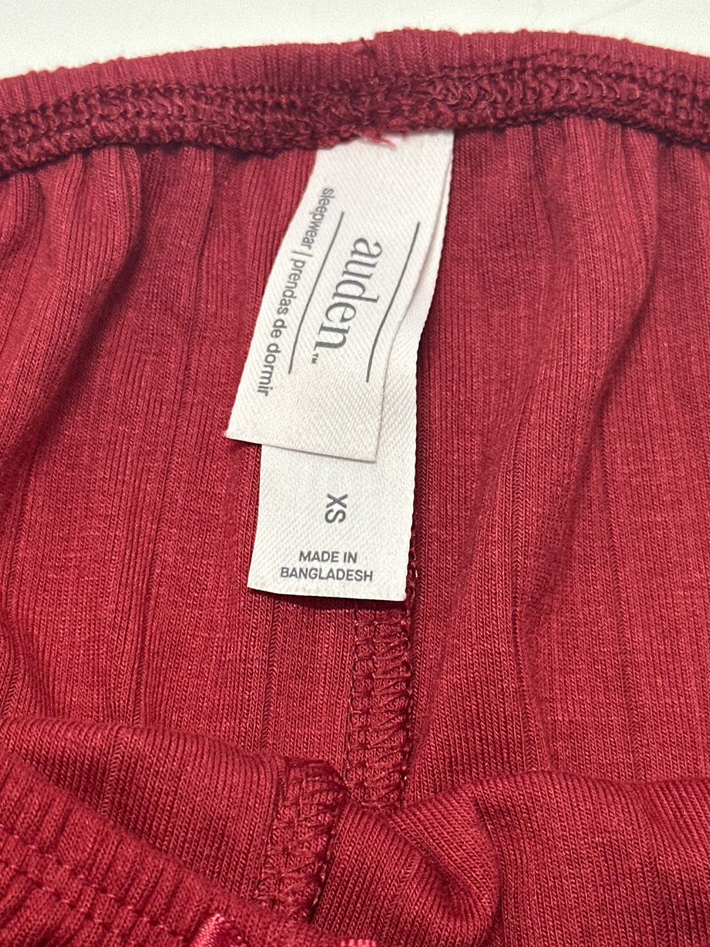 Auden women's red soft ribbed sleepwear pants size XS