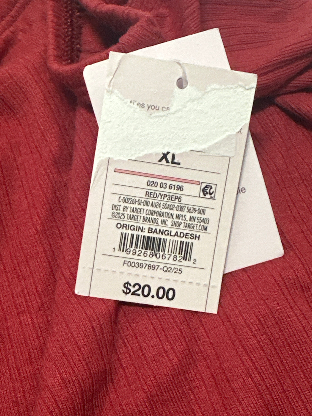 Auden women's red soft ribbed sleepwear pants size XL