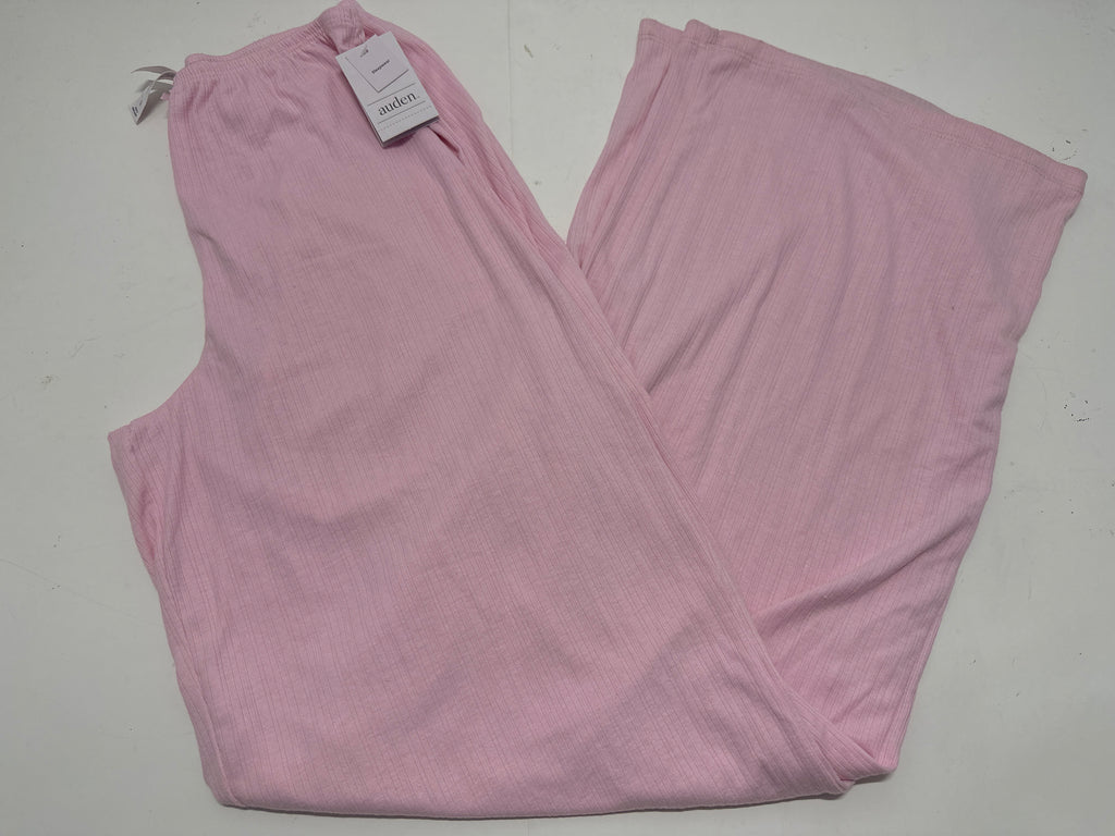 Auden Women's Soft Ribbed Sleep Pants Pink Lounge Pajama Bottoms
