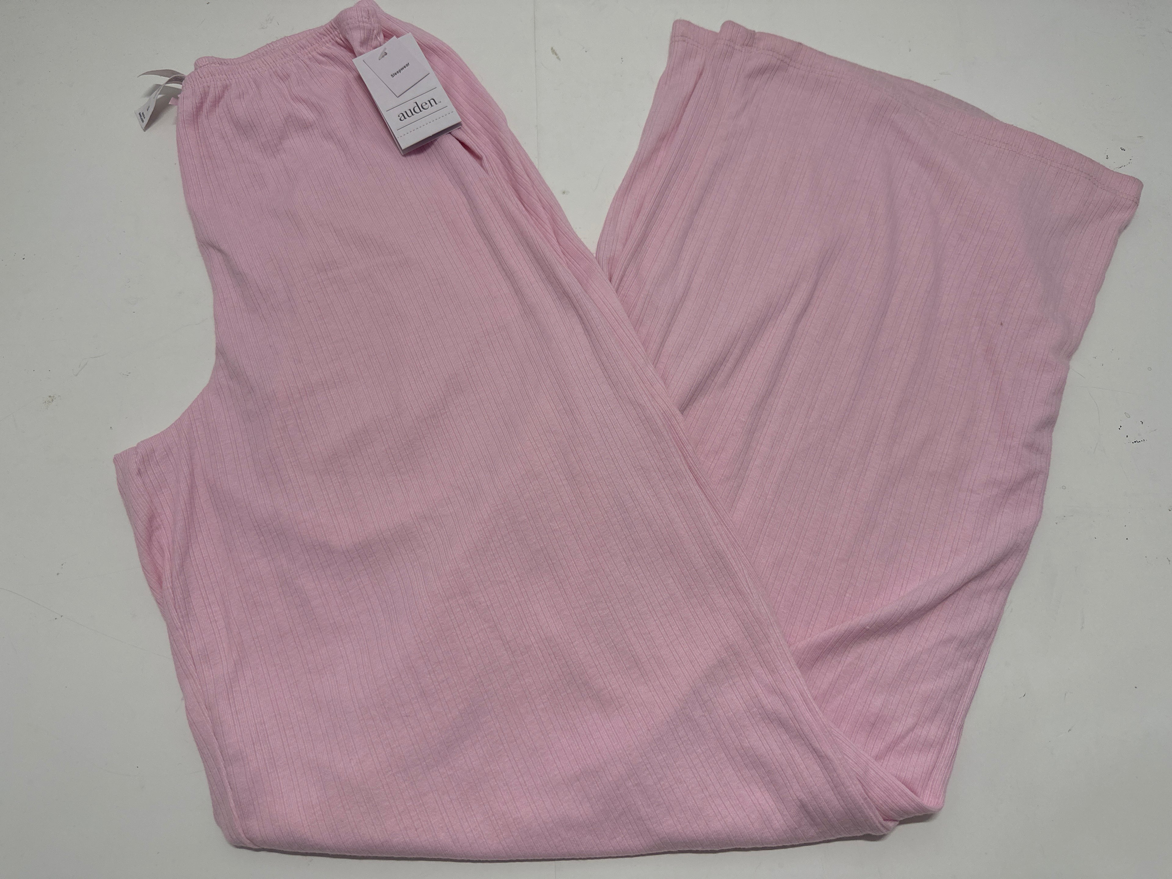 Auden Women's Soft Ribbed Sleep Pants Pink Lounge Pajama Bottoms