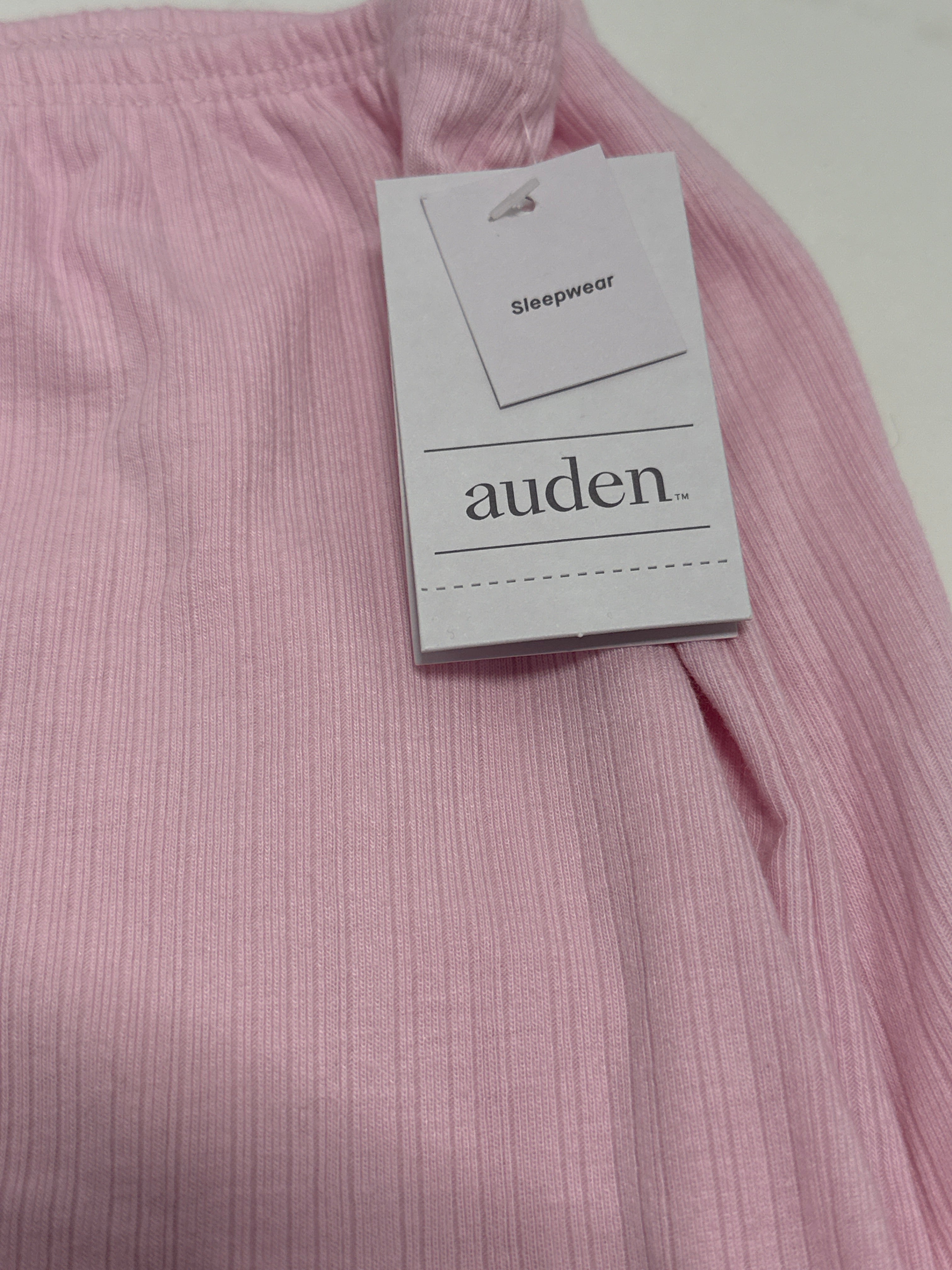 Auden Women's Soft Ribbed Sleep Pants Pink Lounge Pajama Bottoms