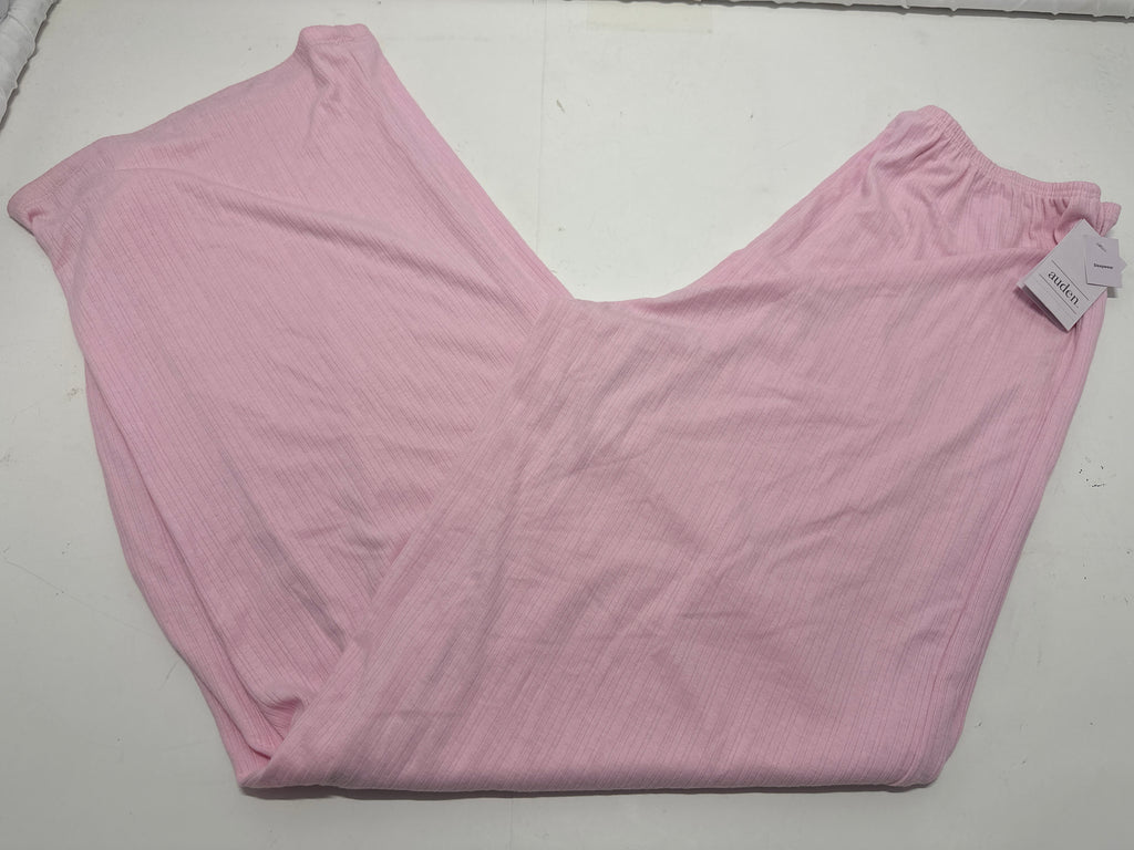 Auden Women's Soft Ribbed Sleep Pants Pink Lounge Pajama Bottoms