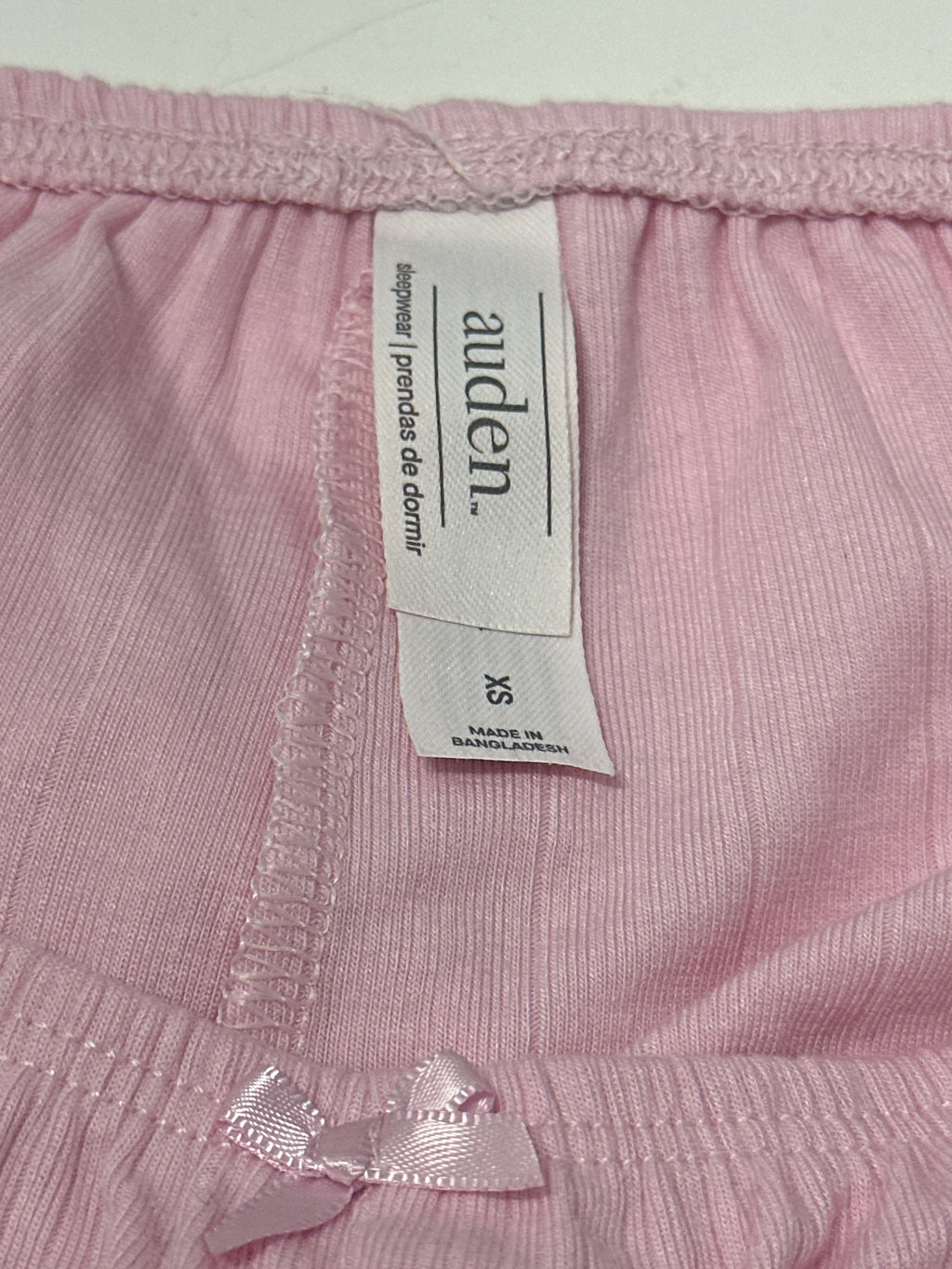 Auden Women's Soft Ribbed Sleep Pants Pink Lounge Pajama Bottoms