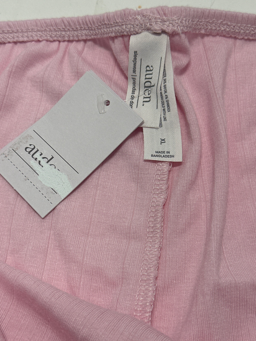 Auden Women's Soft Ribbed Sleep Pants Pink Lounge Pajama Bottoms