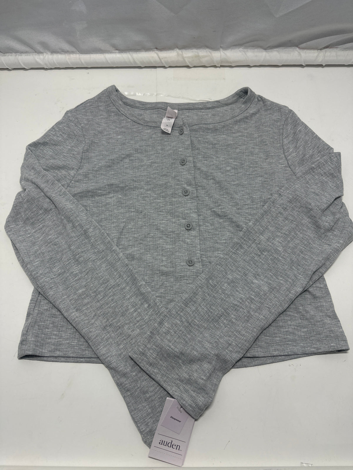 Auden women's gray Henley sleepwear top size S