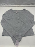 Auden Women's Gray Ribbed Long Sleeve Henley Sleepwear Top Size XS