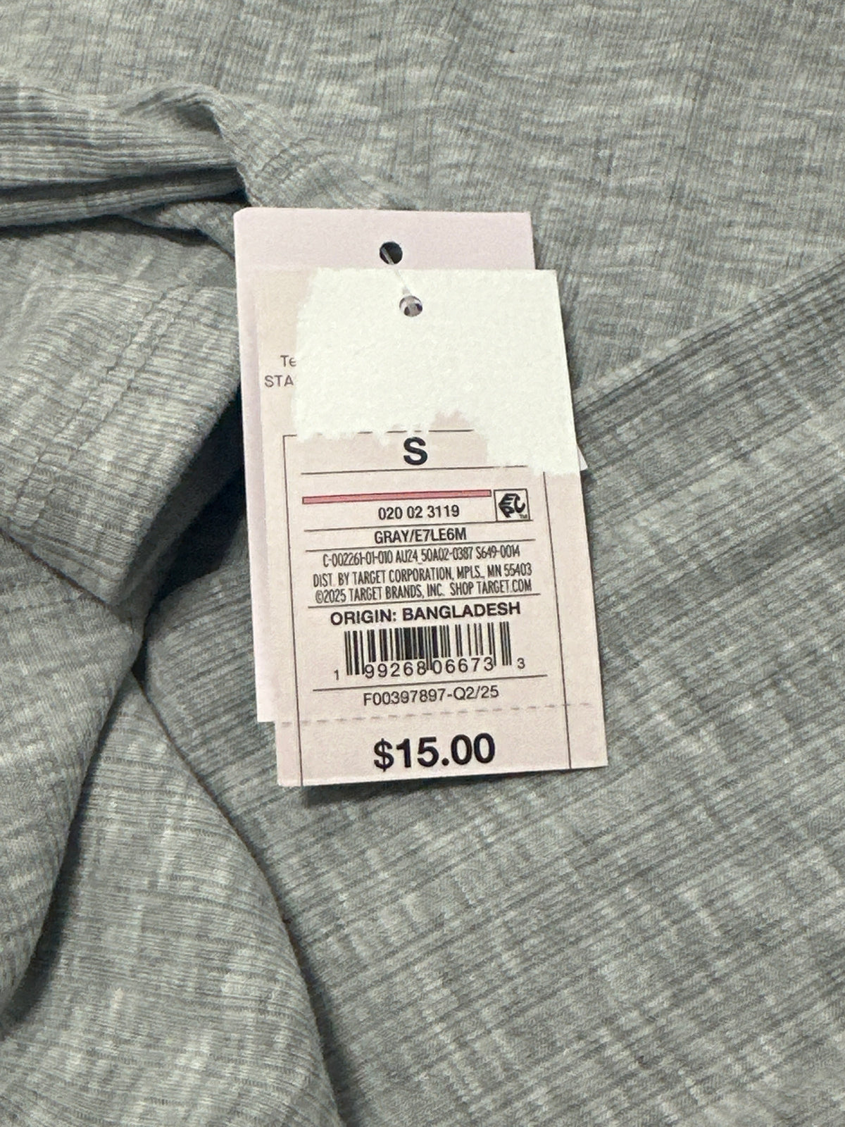 Auden women's gray Henley sleepwear top size S