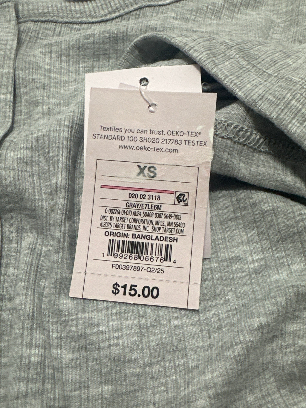 Auden women's gray Henley sleepwear top size XS
