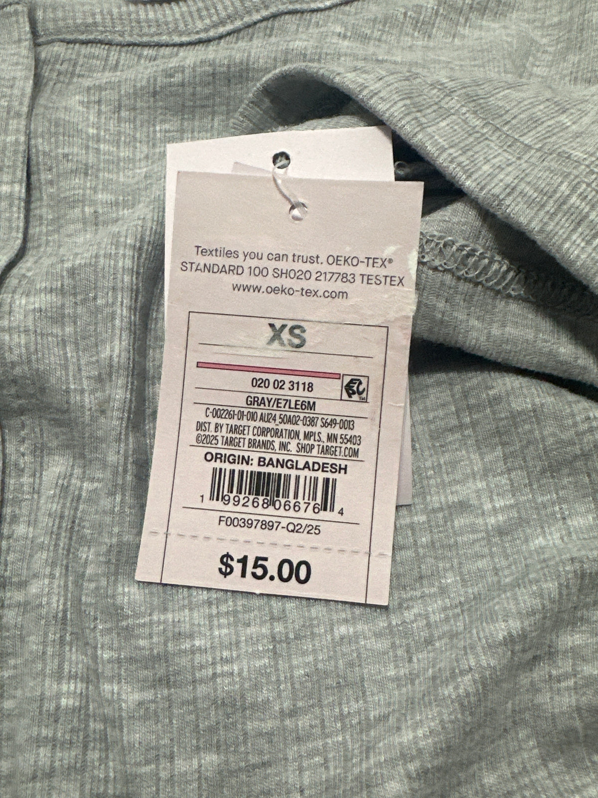 Auden women's gray Henley sleepwear top size XS