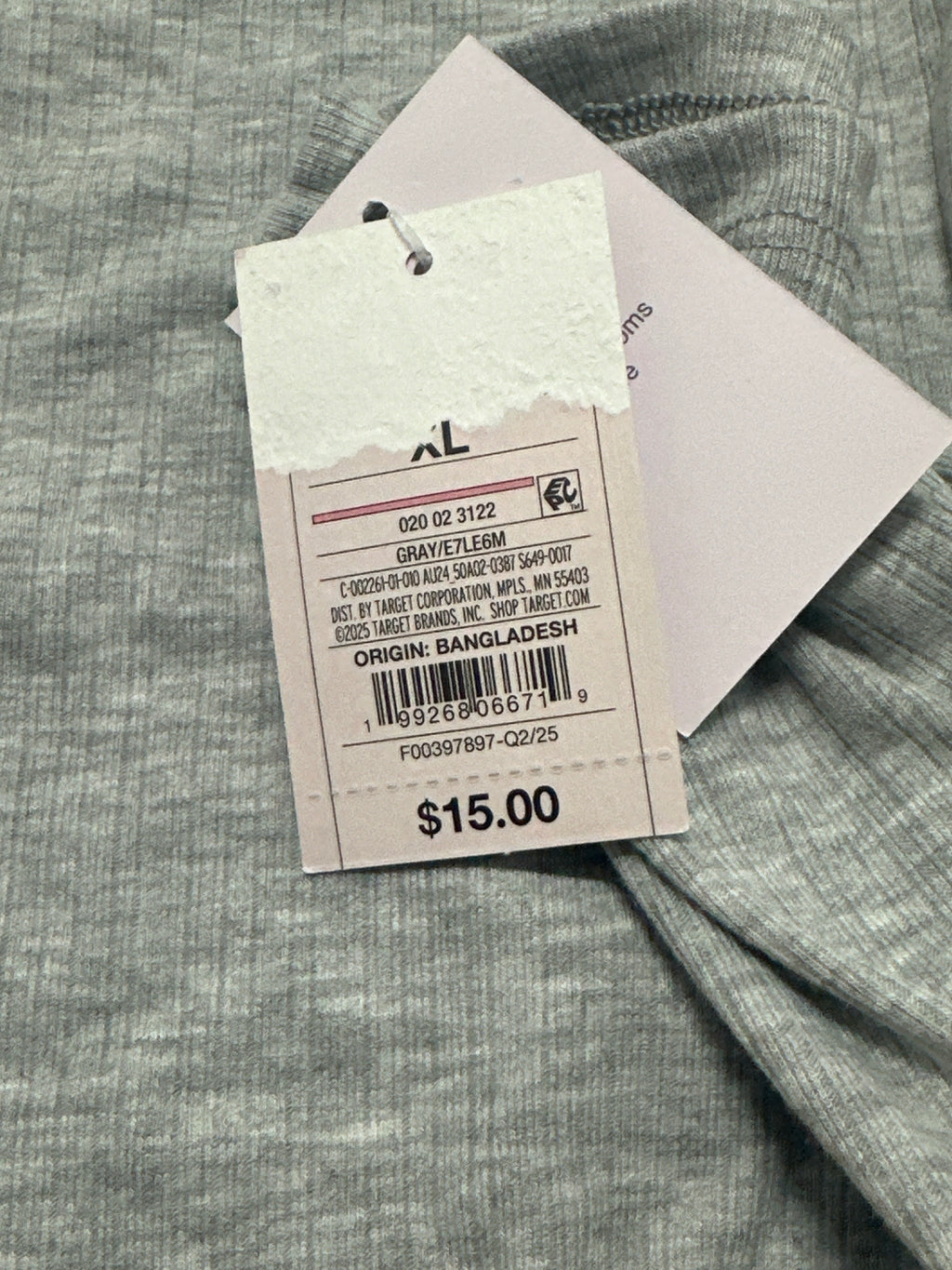 Auden women's gray Henley sleepwear top size XL