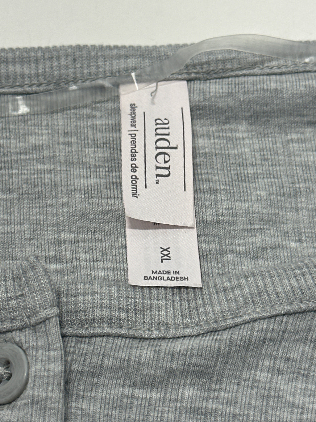 Auden women's gray Henley sleepwear top size XXL