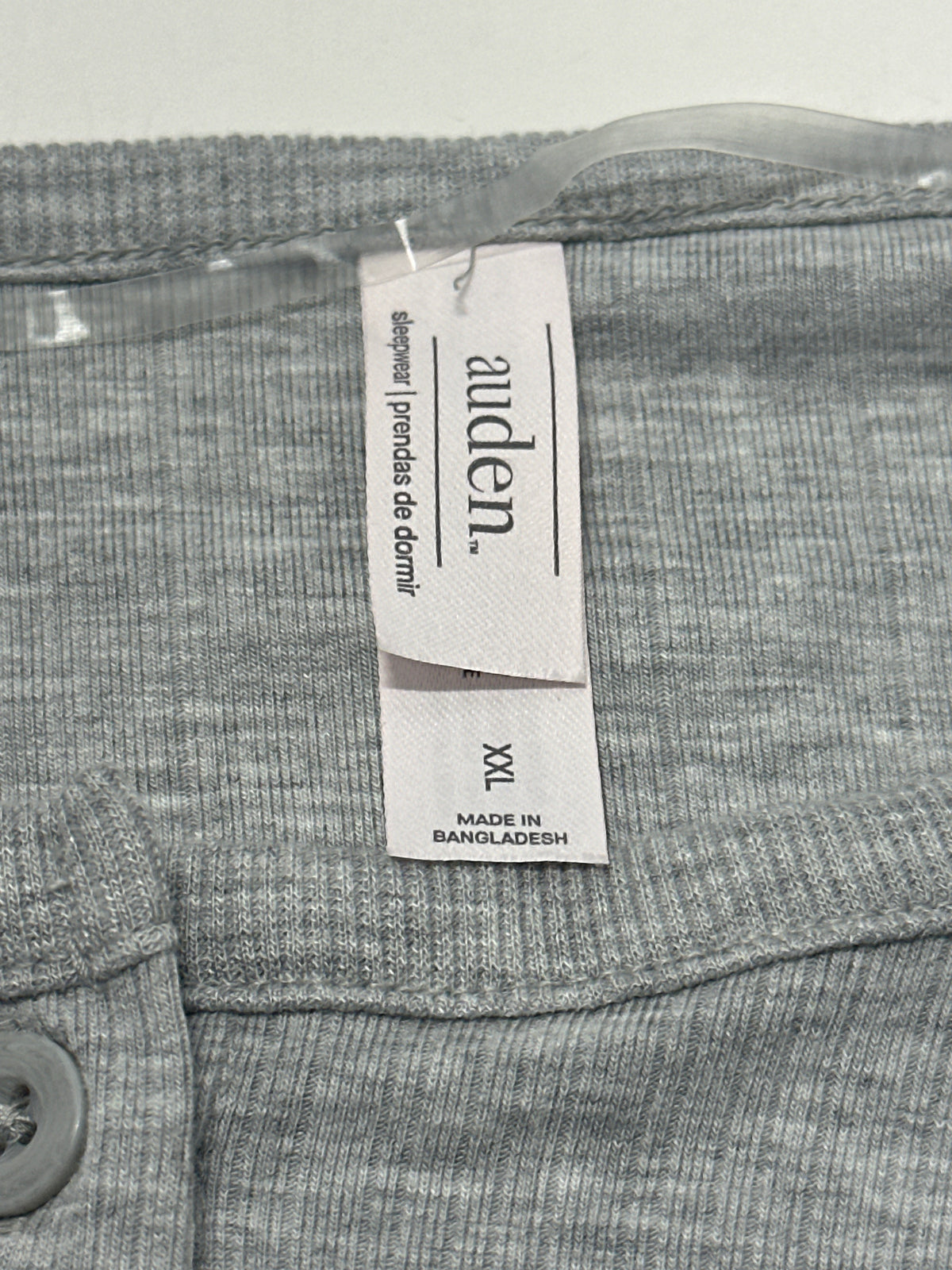 Auden women's gray Henley sleepwear top size XXL