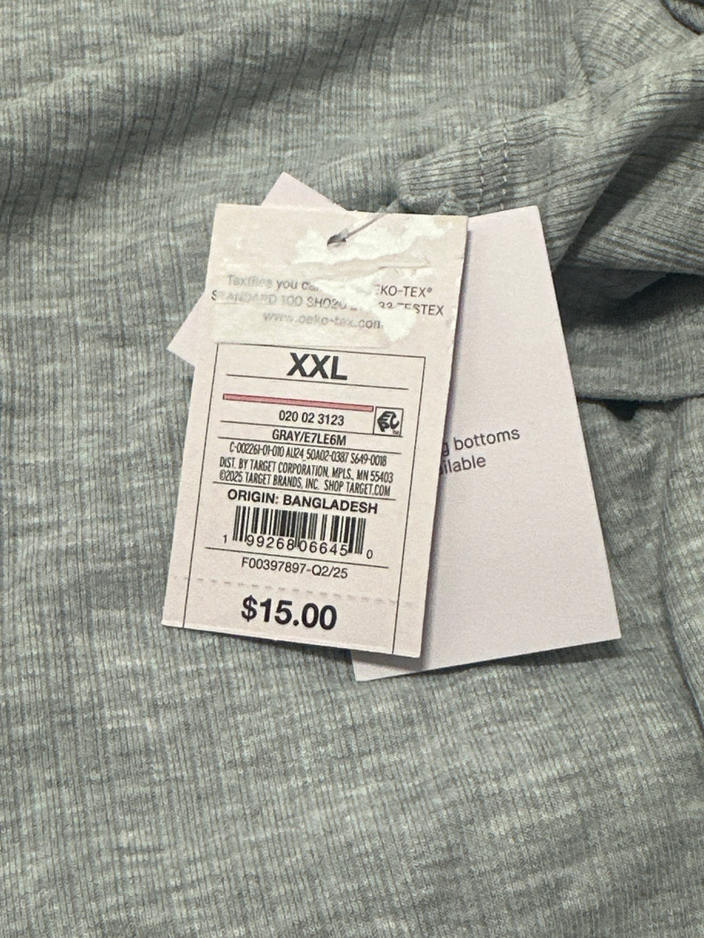 Auden women's gray Henley sleepwear top size XXL
