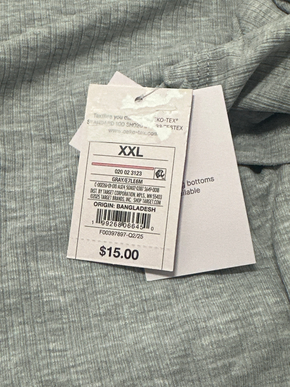 Auden women's gray Henley sleepwear top size XXL