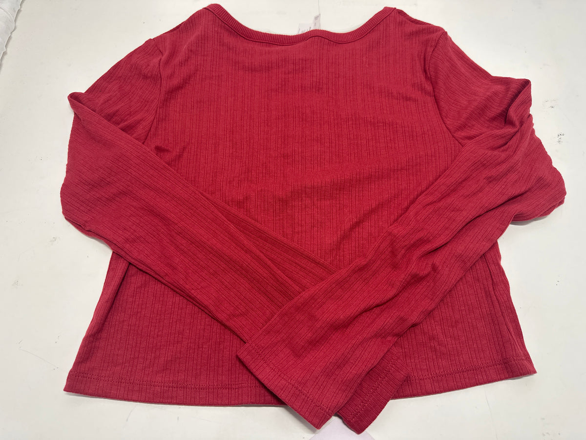 Auden women's red ribbed Henley sleepwear top size XS photo 4