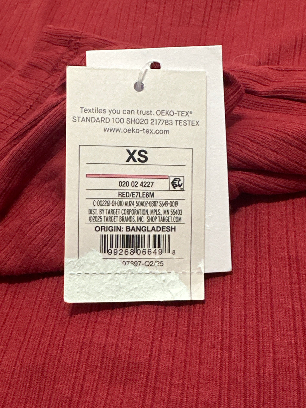 Auden women's red ribbed Henley sleepwear top size XS photo 5