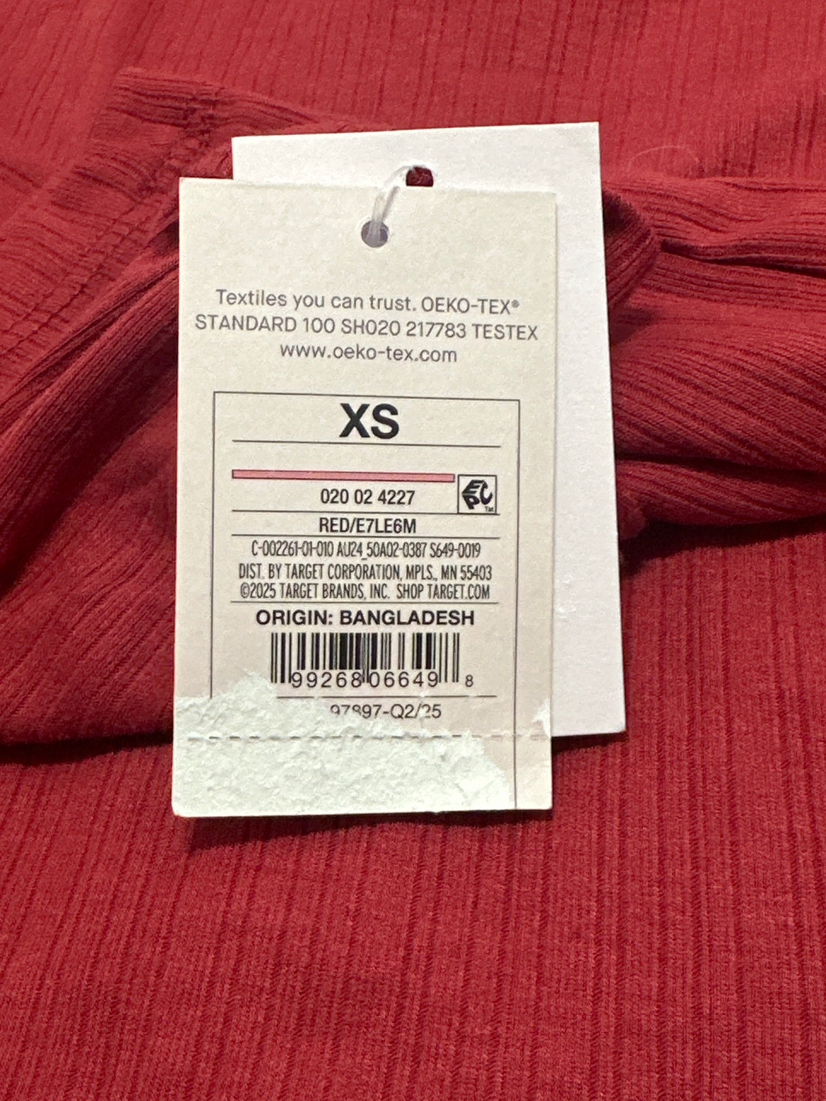 Auden women's red ribbed Henley sleepwear top size XS photo 5