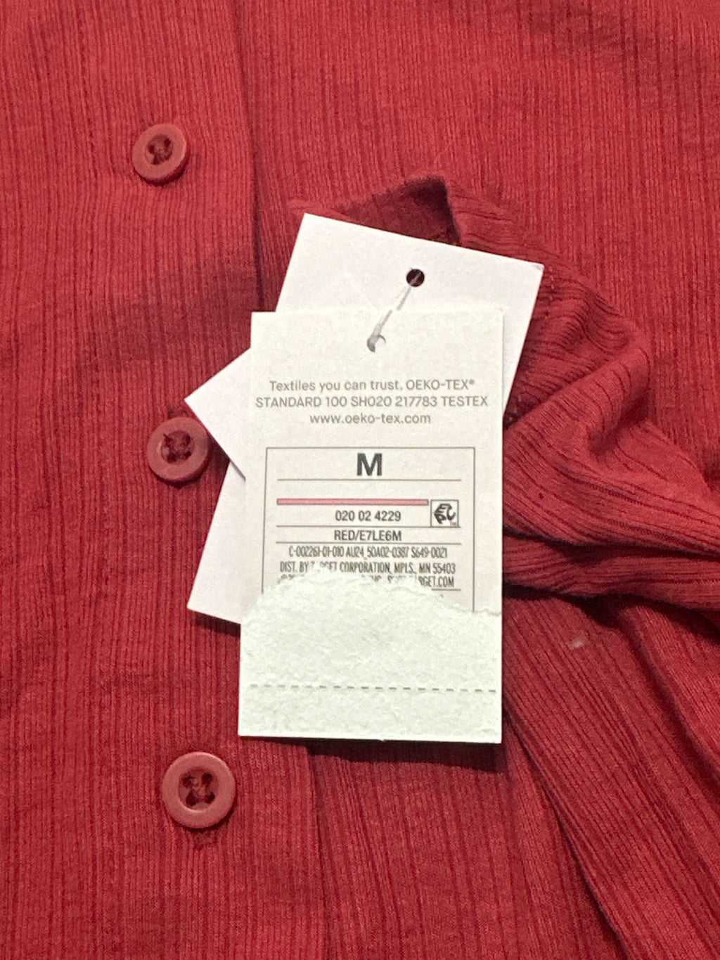 Auden women's red ribbed Henley sleepwear top size M photo 4