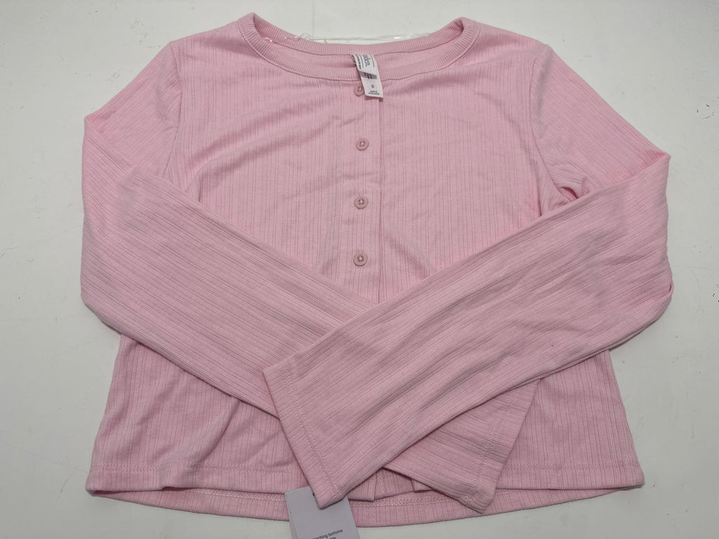 Auden women's pink ribbed Henley sleepwear top size L photo 1