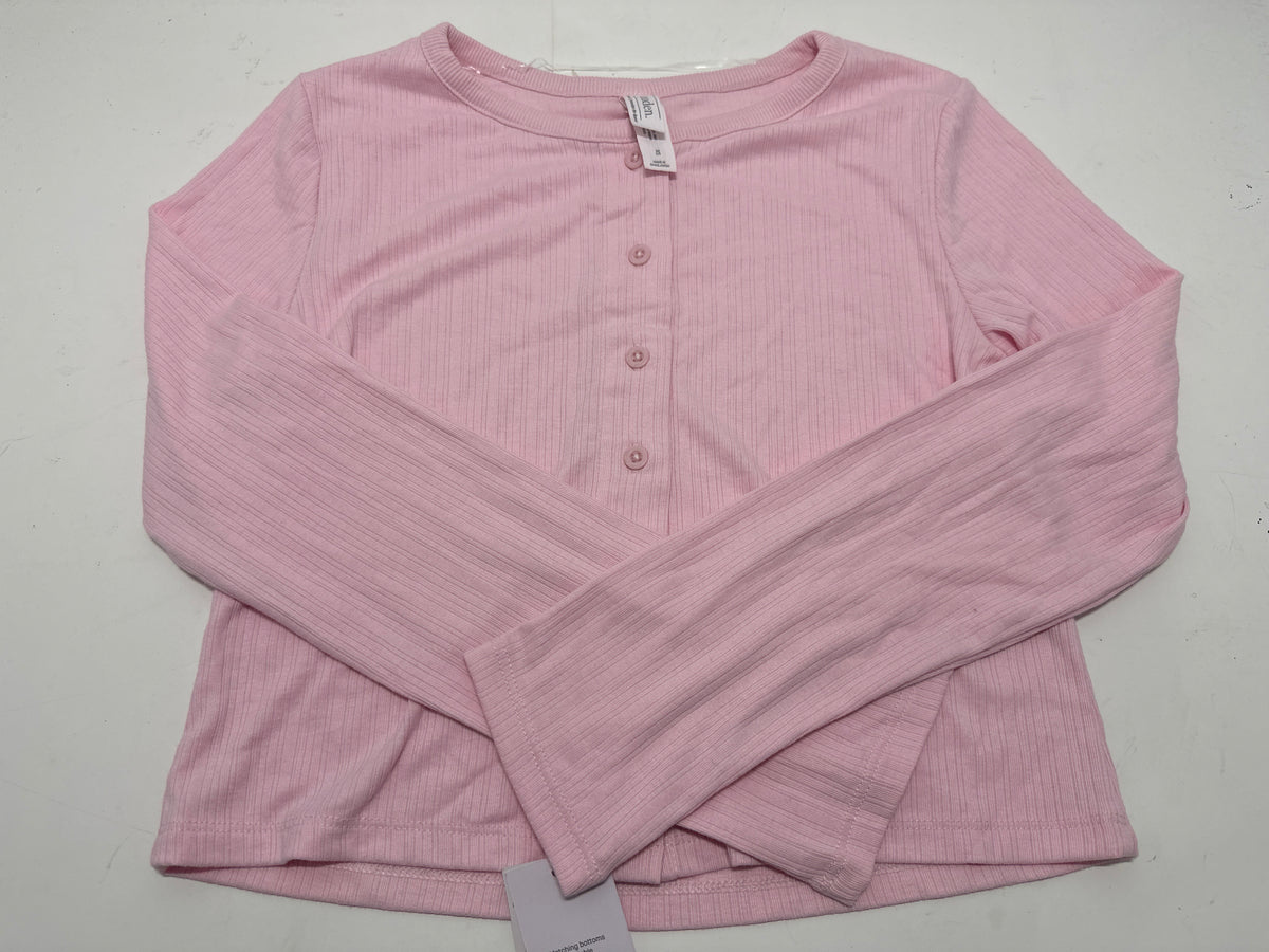 Auden women's pink ribbed Henley sleepwear top size L photo 1