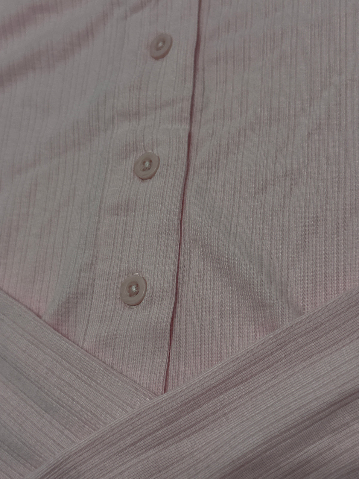 Auden women's pink ribbed Henley sleepwear top size L photo 2