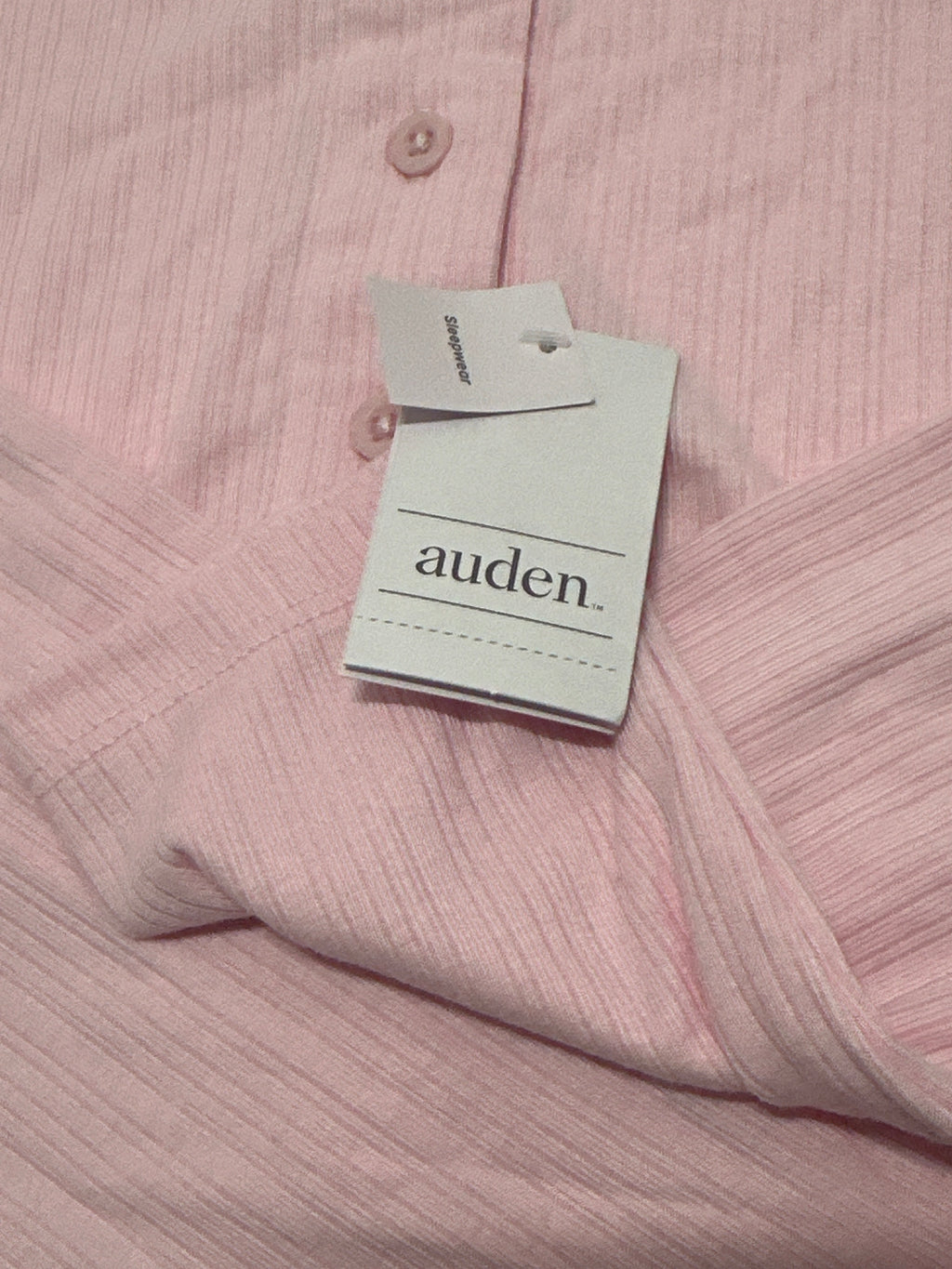 Auden women's pink ribbed Henley sleepwear top size XS photo 3
