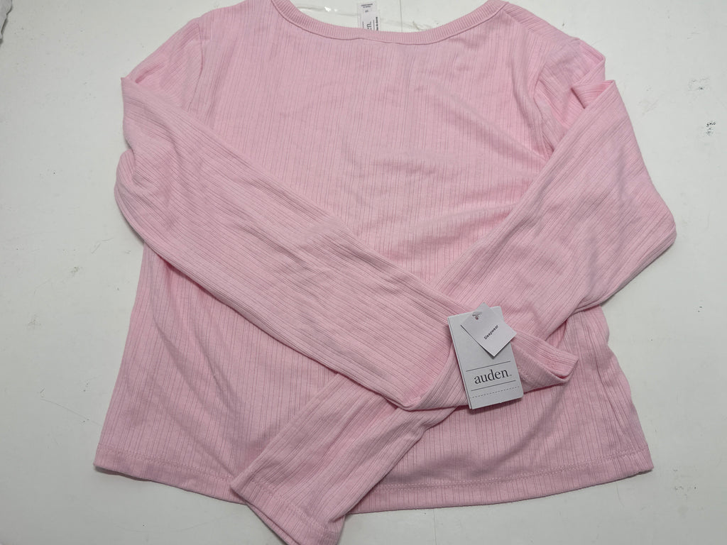 Auden women's pink ribbed Henley sleepwear top size M photo 3