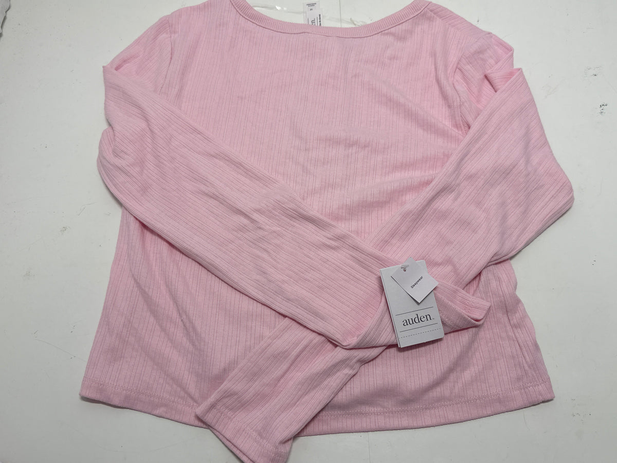 Auden women's pink ribbed Henley sleepwear top size M photo 3