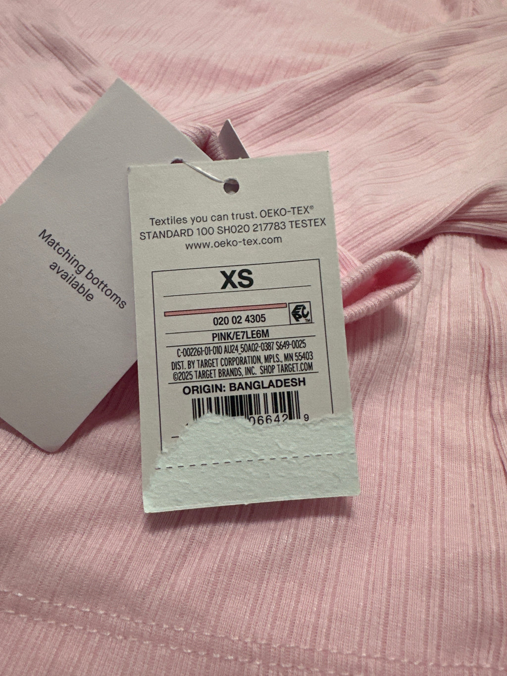 Auden women's pink ribbed Henley sleepwear top size XS photo 4
