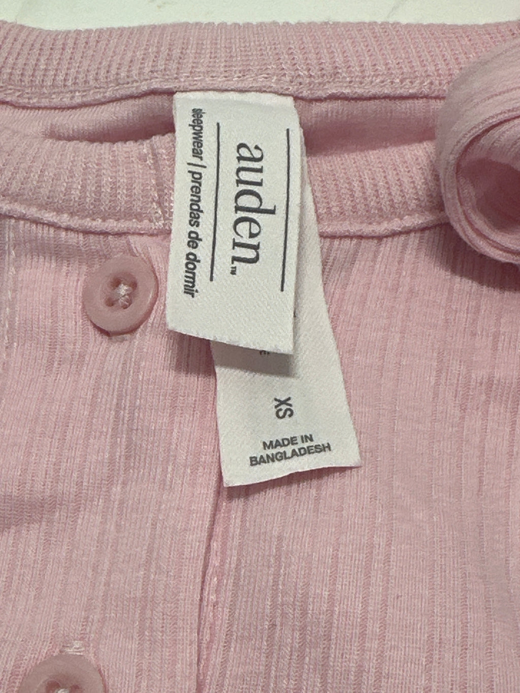 Auden women's pink ribbed Henley sleepwear top size XS photo 5
