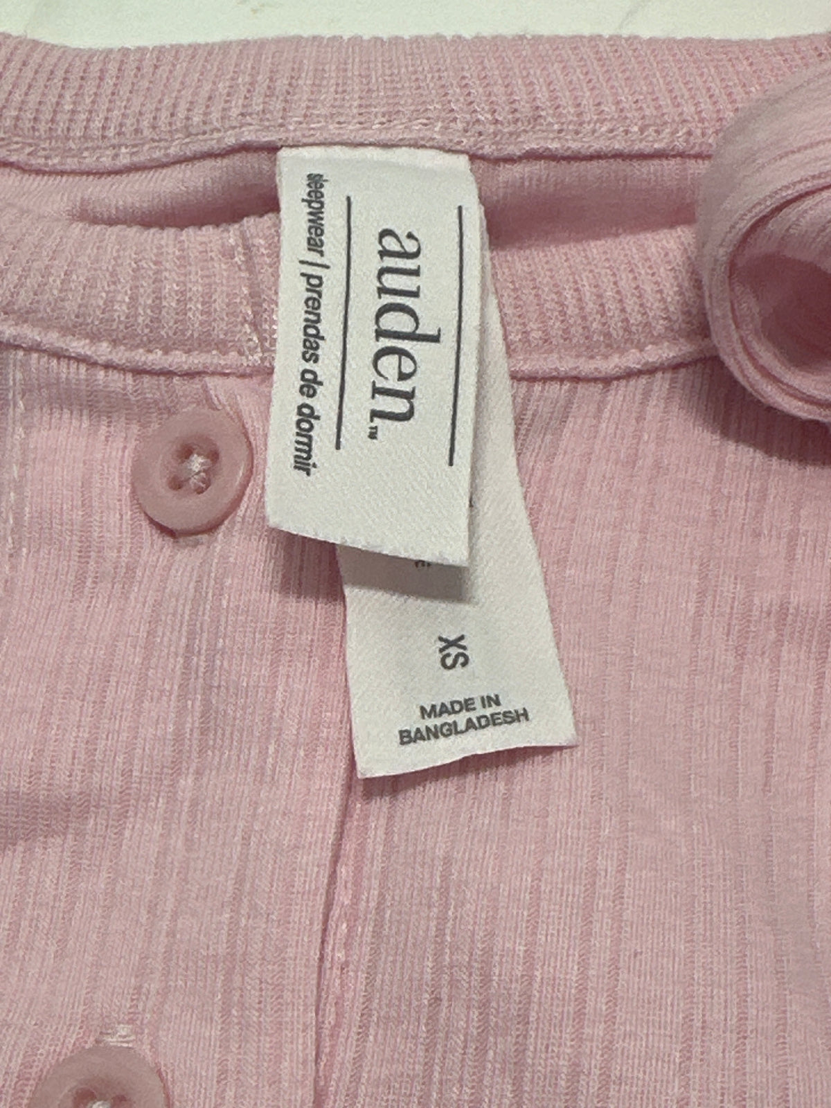 Auden women's pink ribbed Henley sleepwear top size XS photo 5