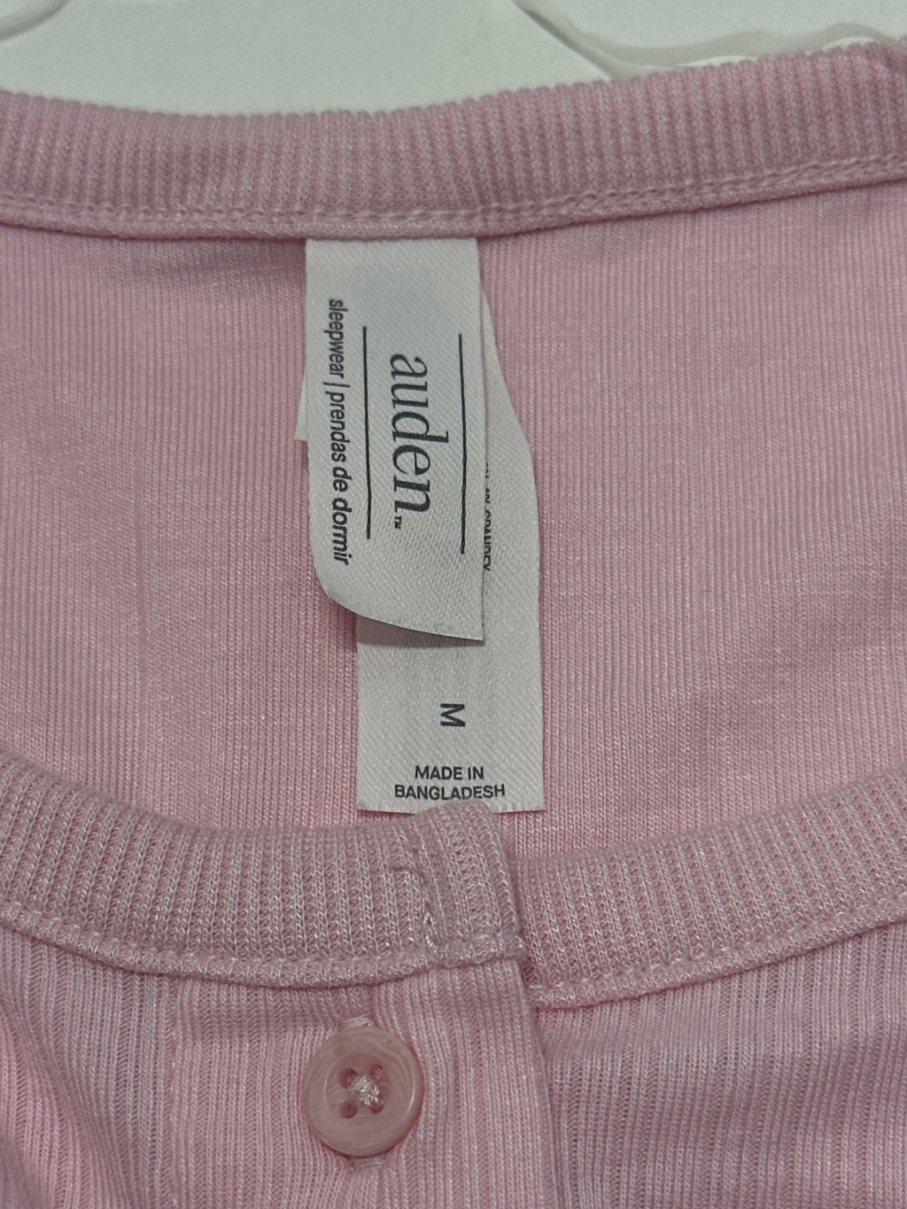 Auden women's pink ribbed Henley sleepwear top size M photo 4
