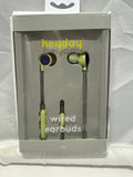 Heyday Wired Earbuds 3.5mm AUX Microphone Remote Pastel Lime New