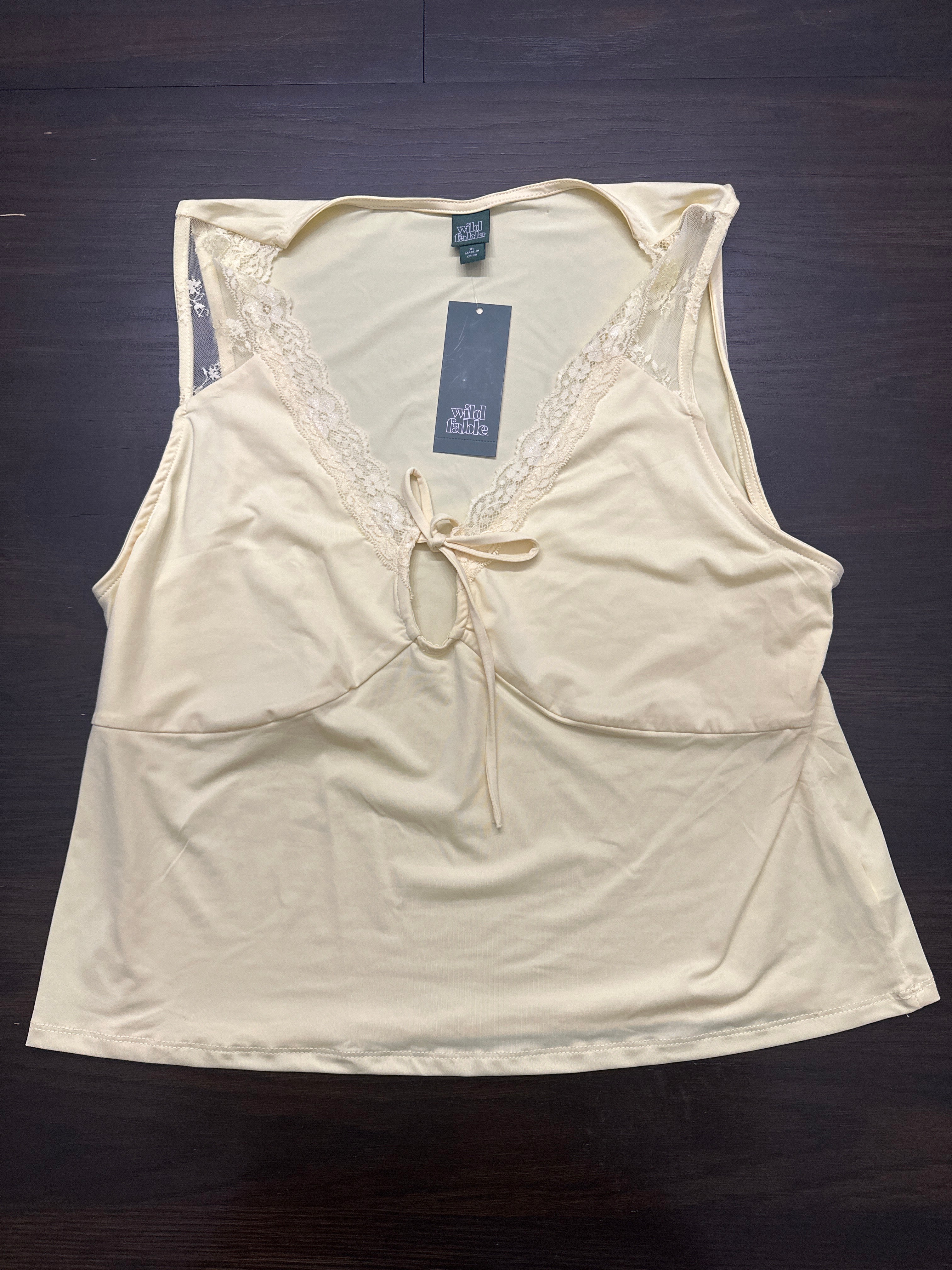Wild Fable Lace-Trim Tie-Front Tank Top – Women’s XL
