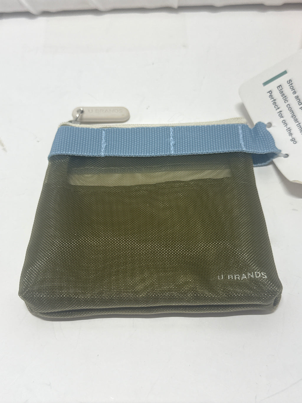 U Brands Mesh Tech Pouch 2 Pack Pink & Olive Travel Organizer Set