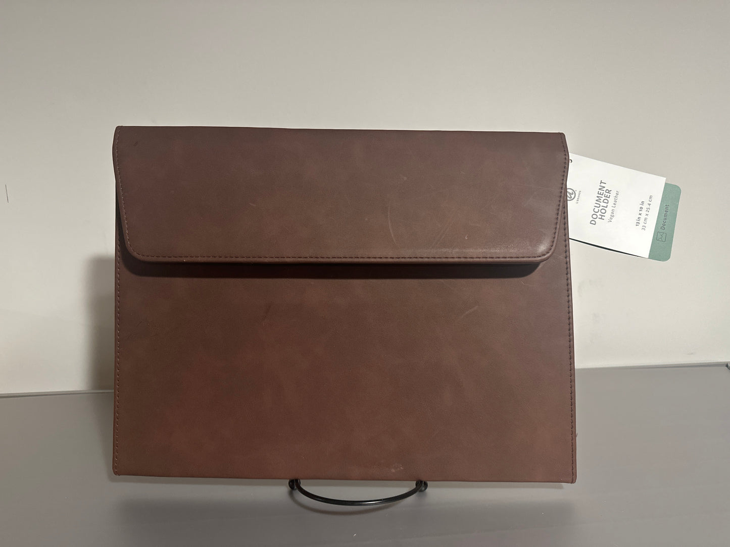 U Brands Vegan Leather Document Holder – 13" × 10" (Brown)