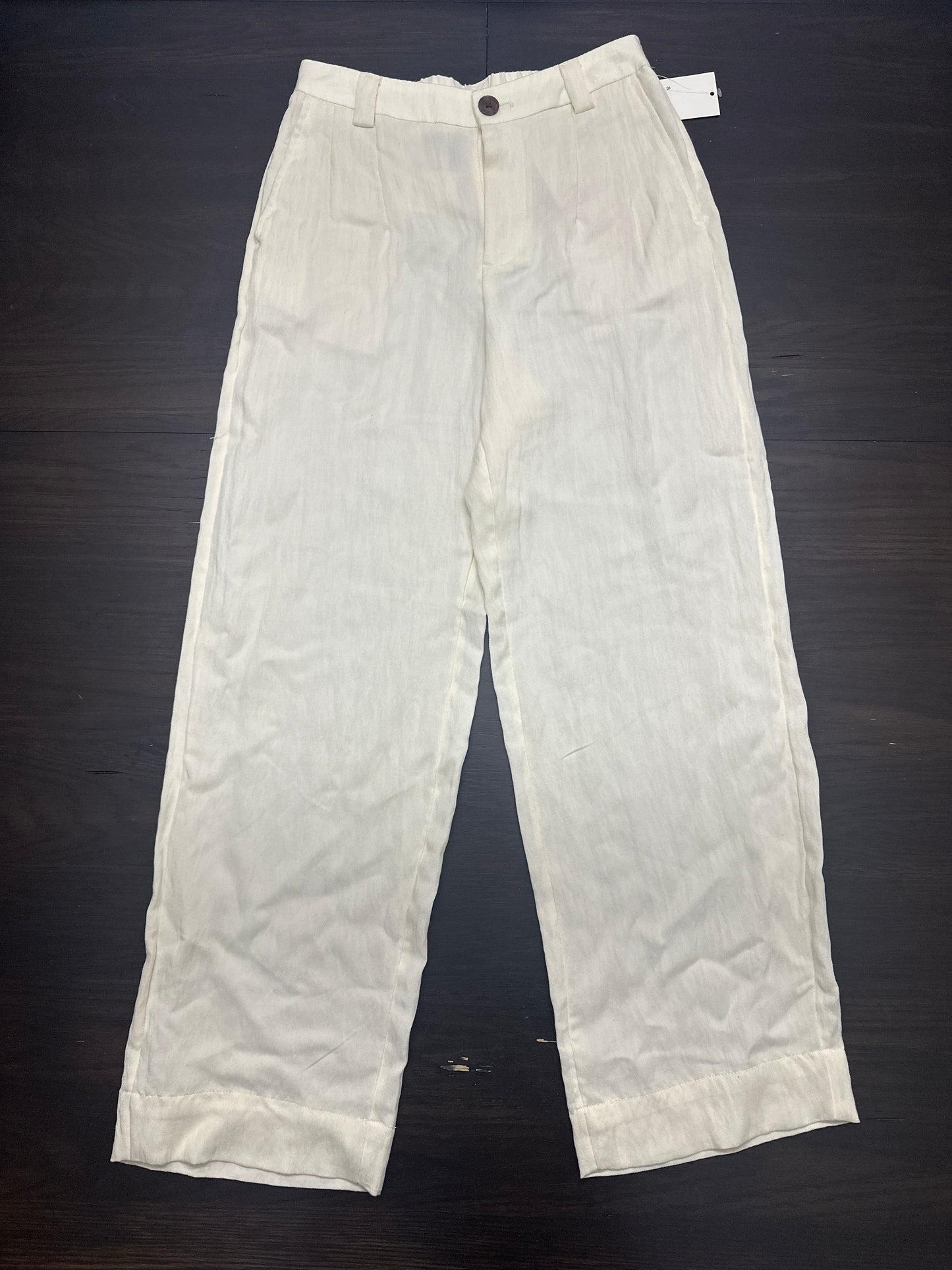 A New Day™ Off-White Linen-Blend Ankle Pants – Women’s Size 4
