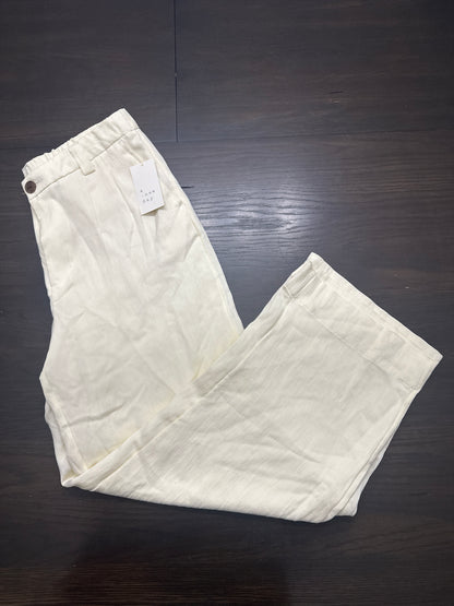 A New Day™ Off-White Linen-Blend Ankle Pants – Women’s Size 12