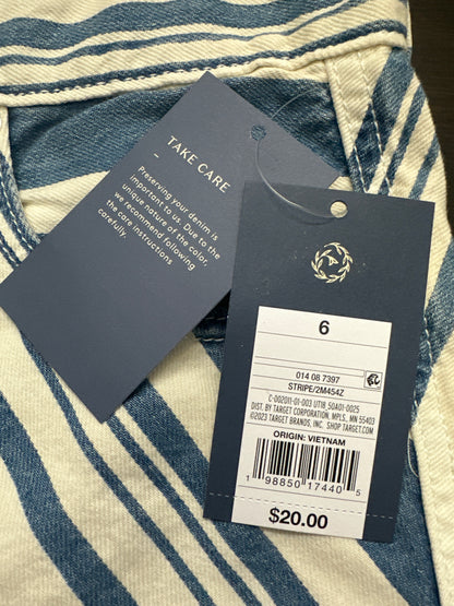 Universal Thread™ Blue & Cream Striped Denim Shorts – Women’s Size 6