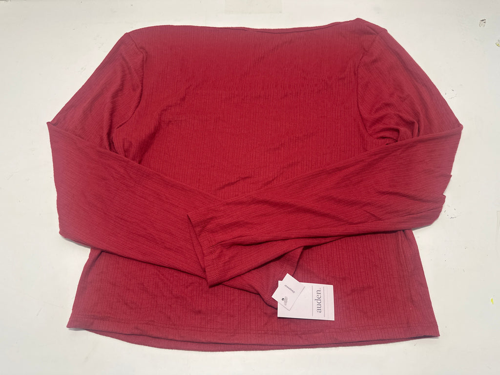 Auden women's red ribbed long sleeve sleepwear top size XL photo 2