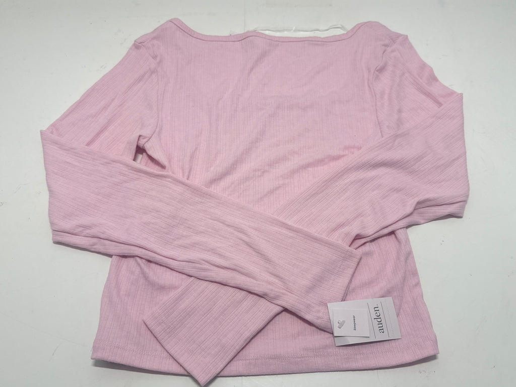 Auden women's pink ribbed long sleeve sleepwear top size XL view 2