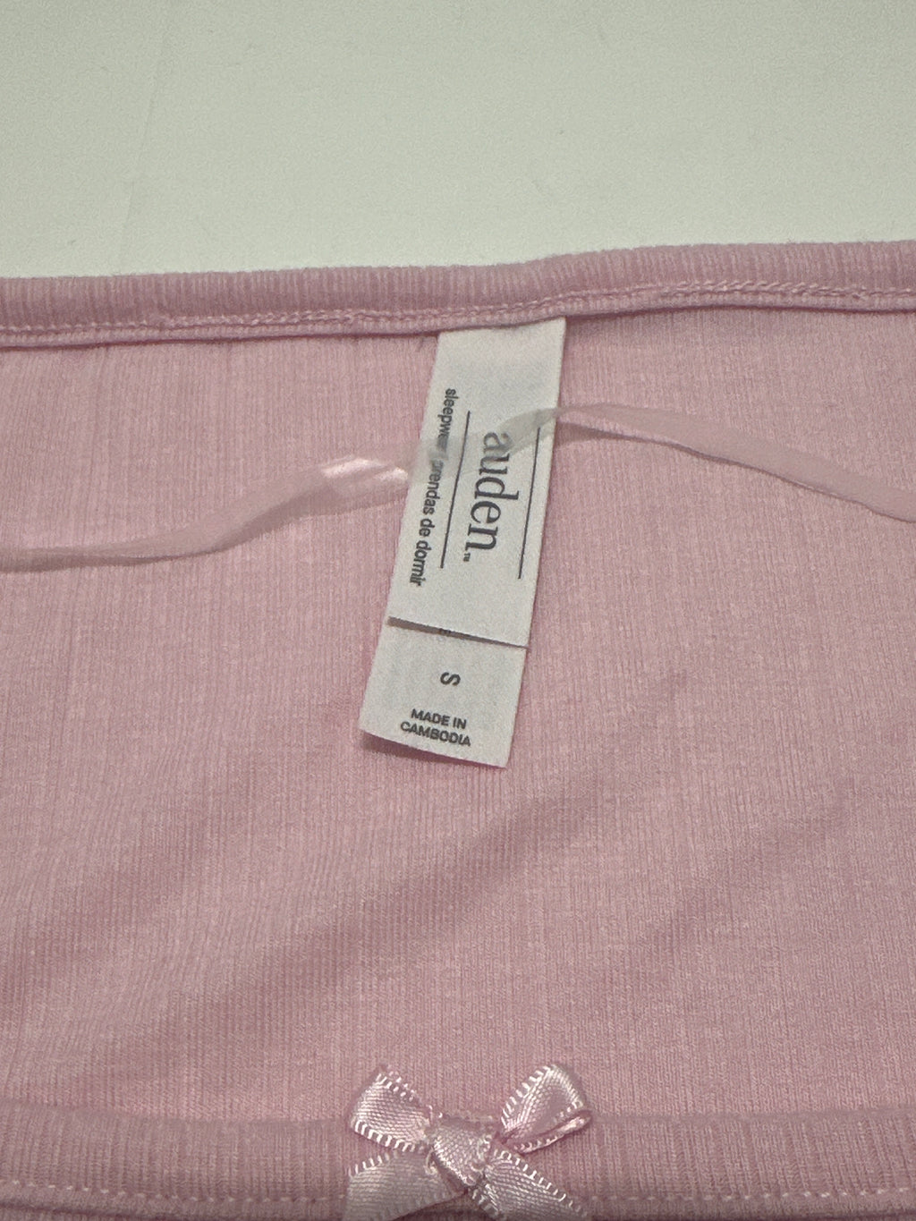Auden women's pink ribbed long sleeve sleepwear top size S view 3