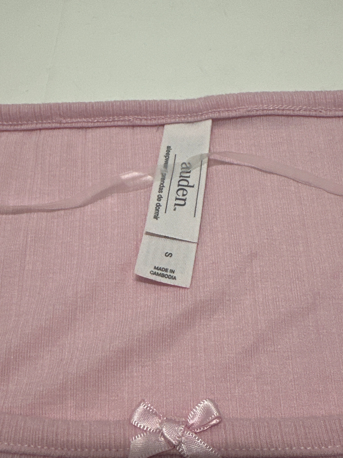 Auden women's pink ribbed long sleeve sleepwear top size S view 3