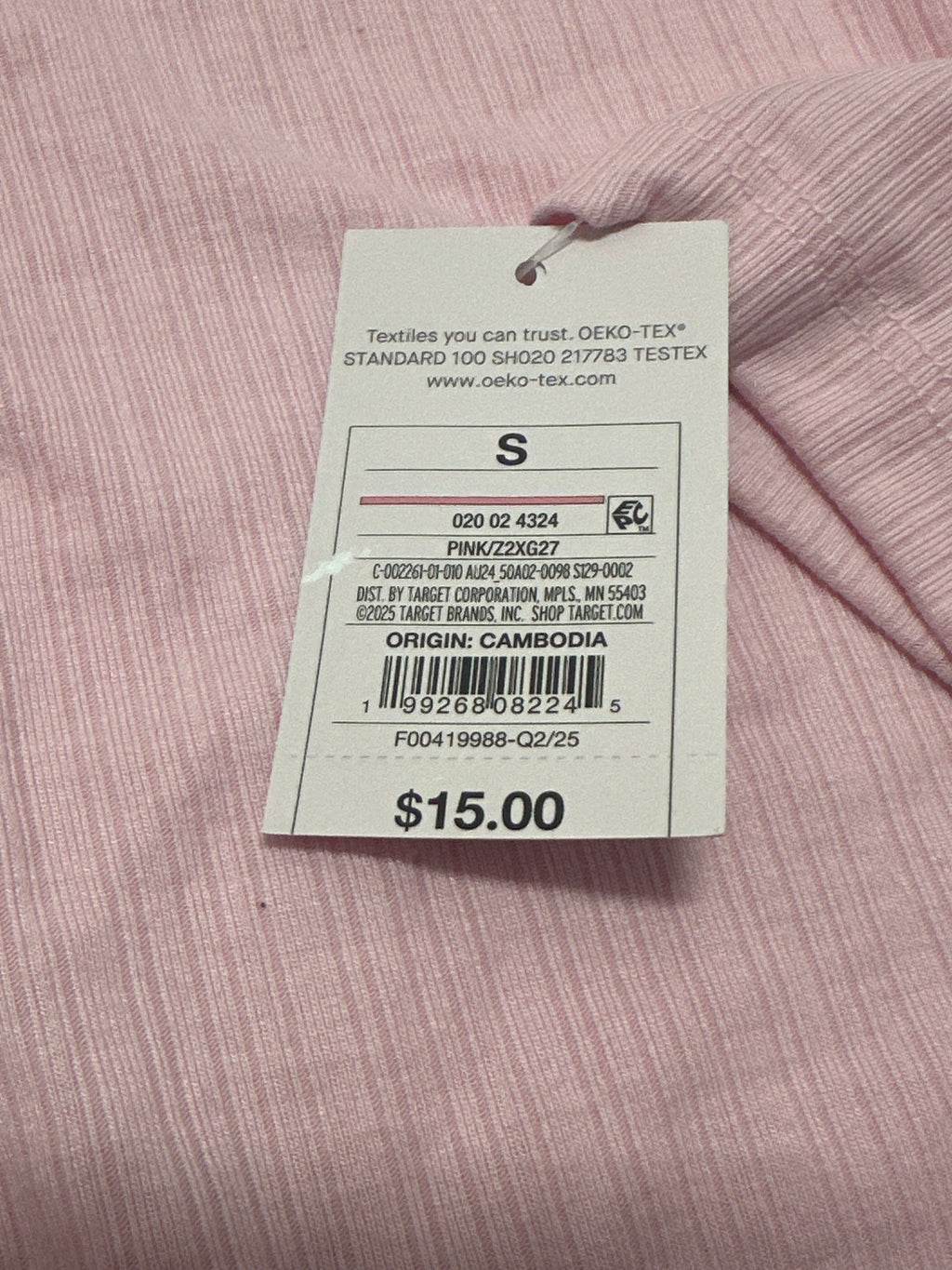 Auden women's pink ribbed long sleeve sleepwear top size S view 4