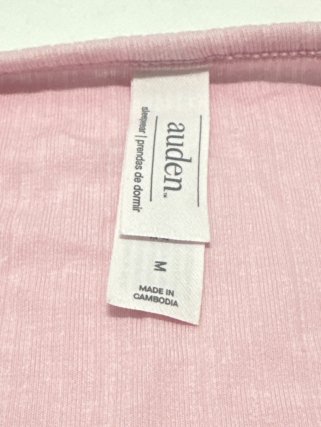 Auden women's pink ribbed long sleeve sleepwear top size M view 3