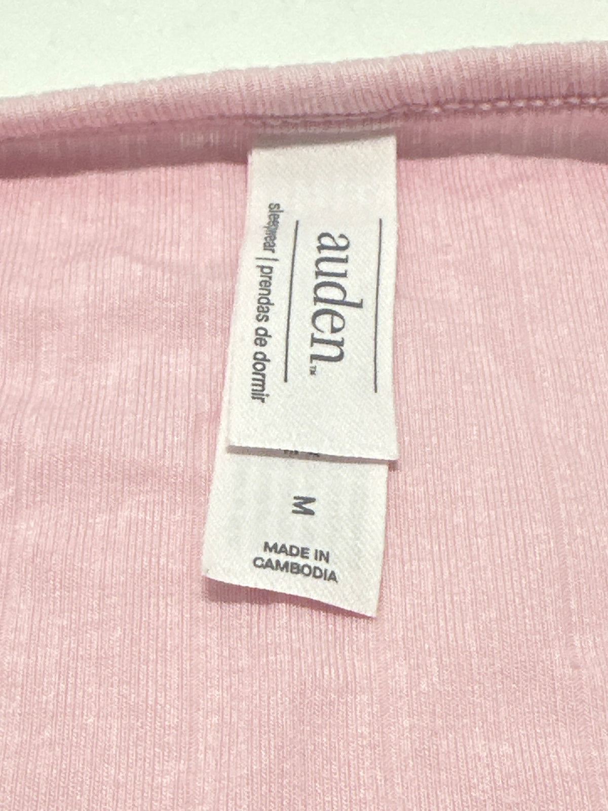 Auden women's pink ribbed long sleeve sleepwear top size M view 3
