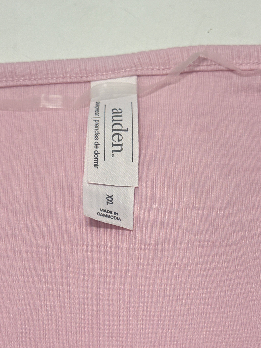 Auden women's pink ribbed long sleeve sleepwear top size XL view 3