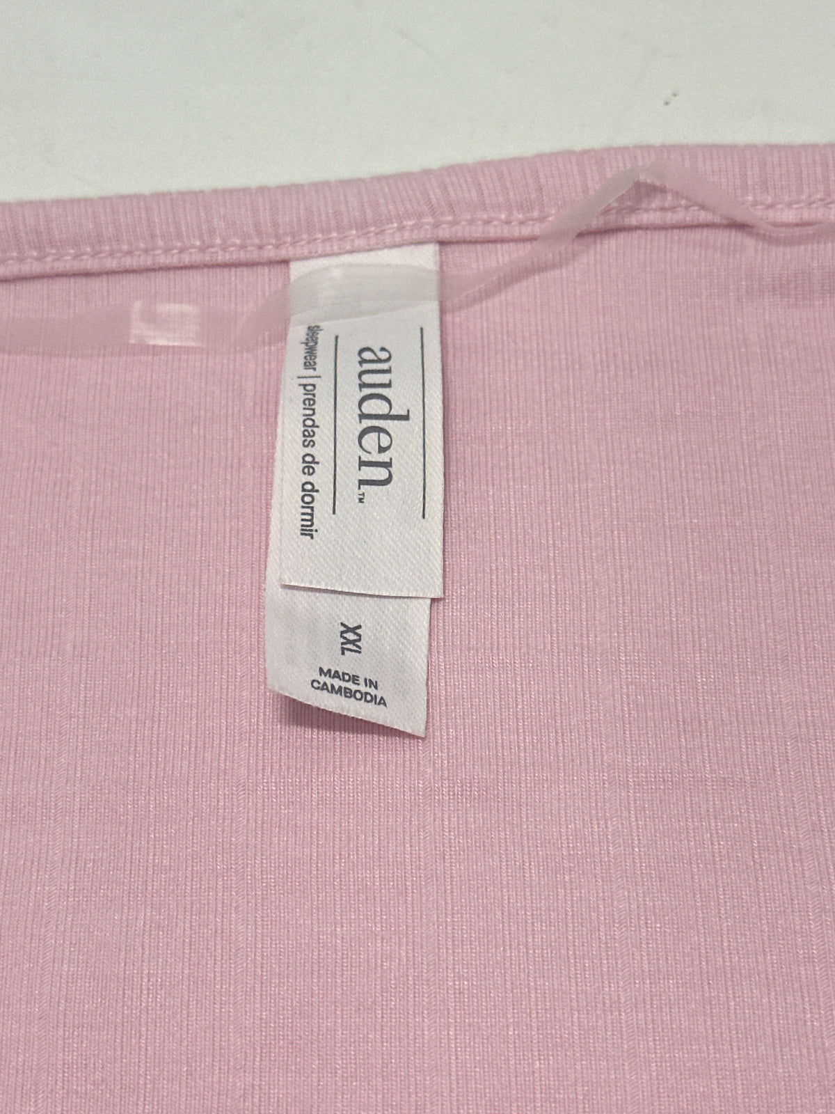 Auden women's pink ribbed long sleeve sleepwear top size XL view 3